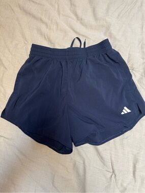 adidas Navy Blue Women's Athletic Shorts with Logo